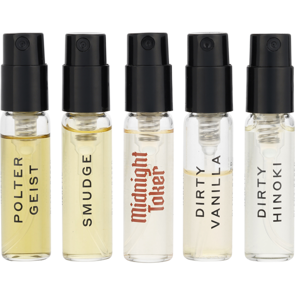 Heretic Variety by Heretic Parfum, The Smoke Box With Dirty Vanilla & Dirty Hinoki & Midnight Toker & Poltergeist & Smudge And All Are Eau De Parfum Spray Vials, image 2 of 2