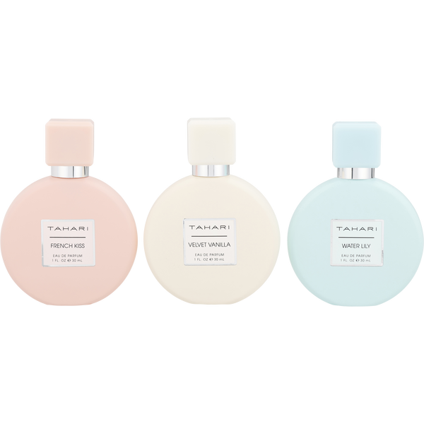 Tahari Parfums Variety by Tahari Parfums, 3 Piece The Everbloom Collection With Water Lily & Velvet Vanilla & French Kiss And All Are Eau De Parfum Spray 1 oz, image 2 of 2
