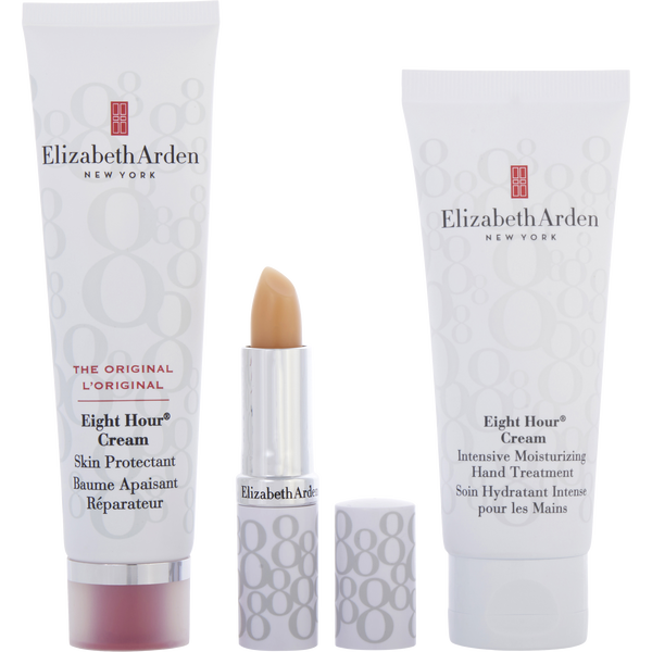 Elizabeth Arden by Elizabeth Arden, Eight Hour Cream Beauty Must-Haves Set: Skin Protectant 1.7 oz + Hand Treatment 2.3 oz + Lip Protectant Stick 0.13 oz --3pcs