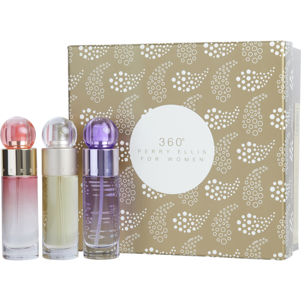 Perry Ellis 360 Variety by Perry Ellis, Perry Ellis 360 Eau De Toilette & Perry Ellis 360 Coral Eau De Parfum & Perry Ellis 360 Purple Eau De Parfum And All Are Spray 1 oz