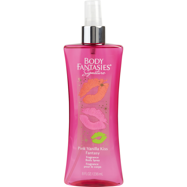Body Fantasies Pink Vanilla Kiss Fantasy by Body Fantasies, Body Spray 8 oz