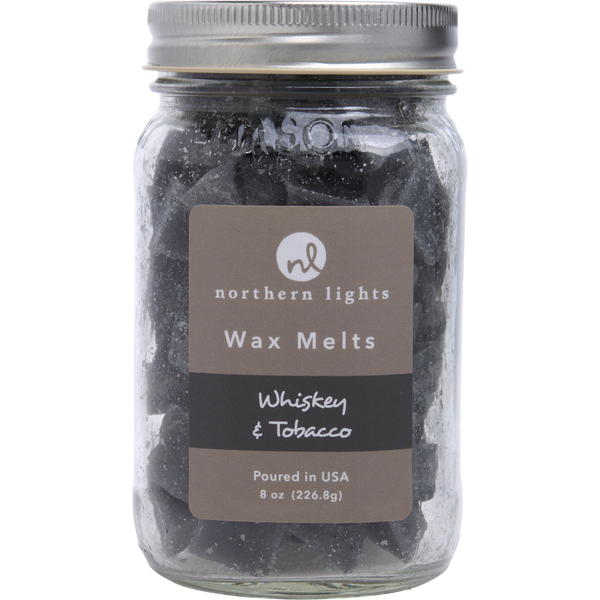 Whiskey & Tobacco Scented by Northern Lights, Simmering Fragrance Chips - Jar Containing 100 Melts 7 oz
