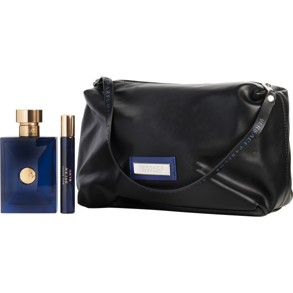 Versace Dylan Blue by Gianni Versace, Eau De Toilette Spray 3.4 oz & Eau De Toilette Spray 0.33 oz Mini & Bag, image 1 of 2