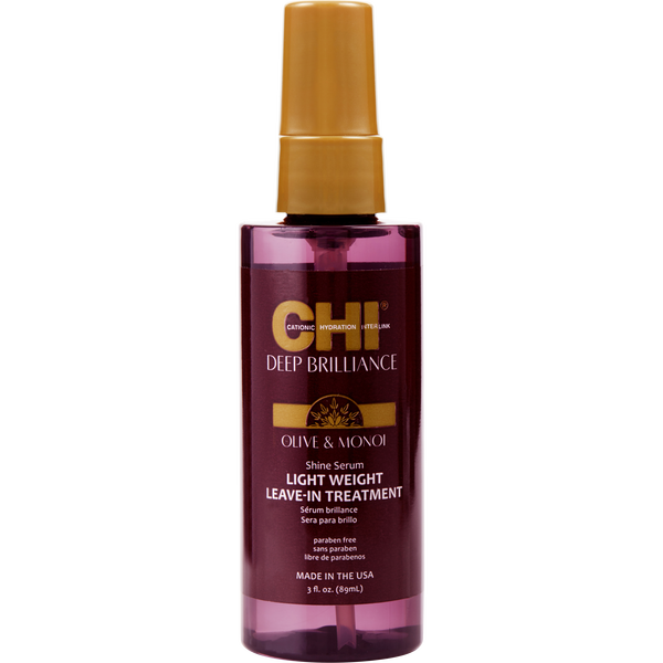 Chi by Chi, Deep Brilliance Olive & Monoi Shine Serum Lightweight Leave-In Treatment 3 oz