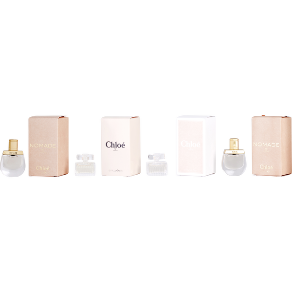 Chloe Variety by Chloe, 4 Piece Womens Variety With Nomade Eau De Parfum (2) & Chloe Eau De Parfum & Chloe Eau De Toilette And All 0.17 oz Minis
