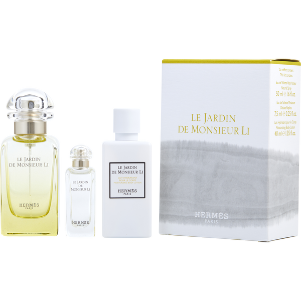 Le Jardin De Monsieur Li by Hermes, Eau De Toilette Spray 1.6 oz & Body Lotion 1.35 oz & Eau De Toilette 0.25 oz Mini