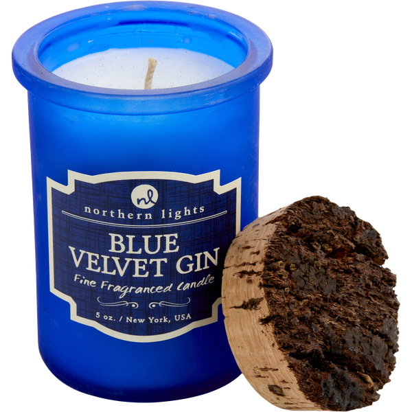 Blue Velvet Gin Scented by Northern Lights, Spirit Jar Candle 5 oz. - Burns 35 Hours