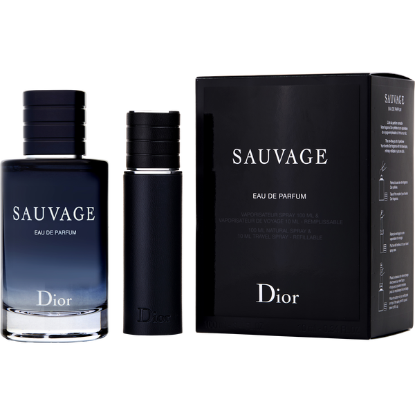 Dior Sauvage by Christian Dior, Eau De Parfum Spray 3.4 oz & Eau De Parfum Refillable Spray 0.33 oz Mini, image 1 of 2