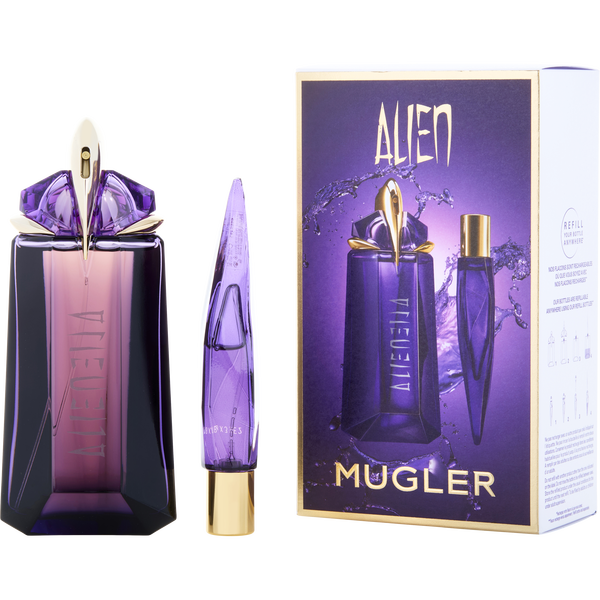 Alien by Thierry Mugler, Eau De Parfum Spray Refillable 3 oz & Eau De Parfum Refillable Spray 0.33 oz Mini