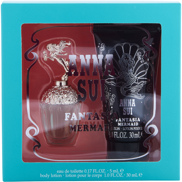 Anna Sui Fantasia Mermaid by Anna Sui, Eau De Toilette 0.17 oz Mini & Body Lotion 1 oz