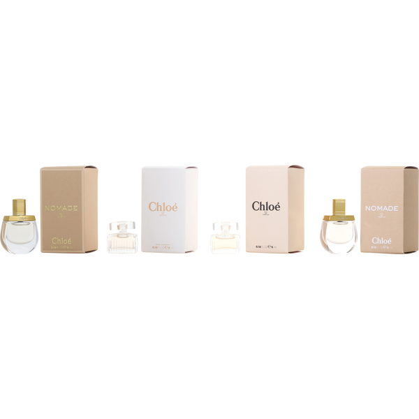 Chloe Variety by Chloe, Set-4 Piece Womens Variety Nomade Eau De Parfum & Chloe Eau De Toilette & Chloe Eau De Parfum & Nomade Eau De Toilette And All 0.17 oz Minis