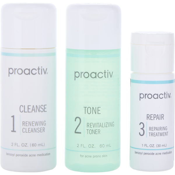 Proactiv by Proactiv, 3-Step Acne Treatment System (30 Days) - Renewing Cleanser 60ml + Revitalizing Toner 60ml + Repairing Treatment 30ml --3pcs
