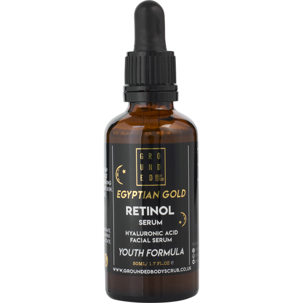 Grounded by Grounded, Egyptian Gold Retinol Serum Hyaluronic Acid Facial Serum 50ml/1.7oz