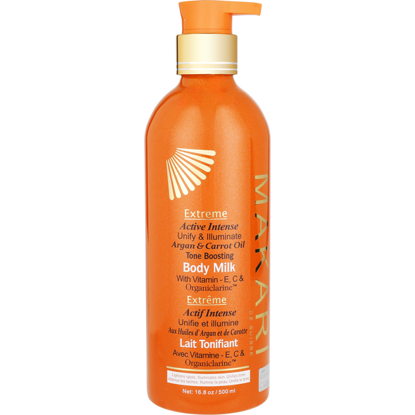 Makari by Makari De Suisse, Extreme Active Intense Unify & Illuminate Argan & Carrot Tone Boosting Body Milk 500ml/16.9oz