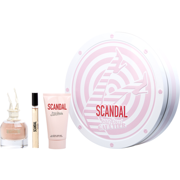 Jean Paul Gaultier Scandal by Jean Paul Gaultier, Eau De Parfum Spray 1.7 oz & Body Lotion 2.5 oz & Eau De Parfum Spray 0.33 oz Mini
