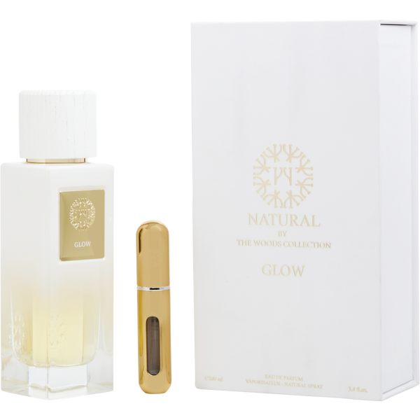 The Woods Collection Glow by The Woods Collection, Eau De Parfum Spray 3.4 oz (Natural Collection) + Rechargeable Mini