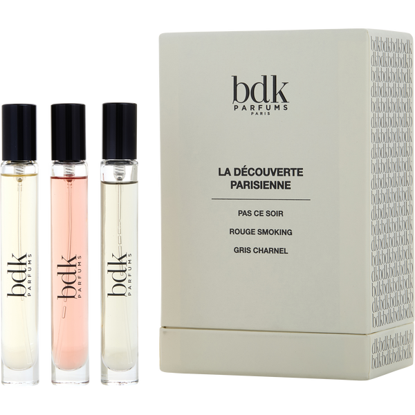 Bdk Parfums Variety by Bdk Parfums, 3 Piece Mini Variety With Pas Ce Soir & Rouse Smoking & Gris Charnel And All Are Eau De Parfum Spray 10ml/0.33oz