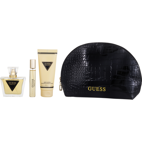 Guess Seductive by Guess, Eau De Toilette Spray 2.5 oz & Body Lotion 3.4 & Eau De Toilette Spray 0.5 oz & Pouch