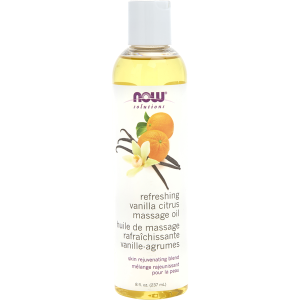 Essential Oils Now by Now Essential Oils, Vanilla Citrus Massage Oil 8 oz