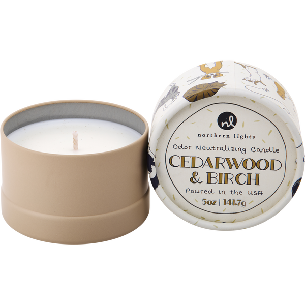 Paws On Cedarwood & Birch by Northern Lights, Odor Neutralizing Candle 5 oz