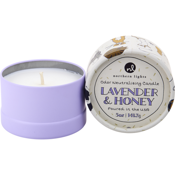 Paws On Lavender & Honey by Northern Lights, Odor Neutralizing Candle 5 oz