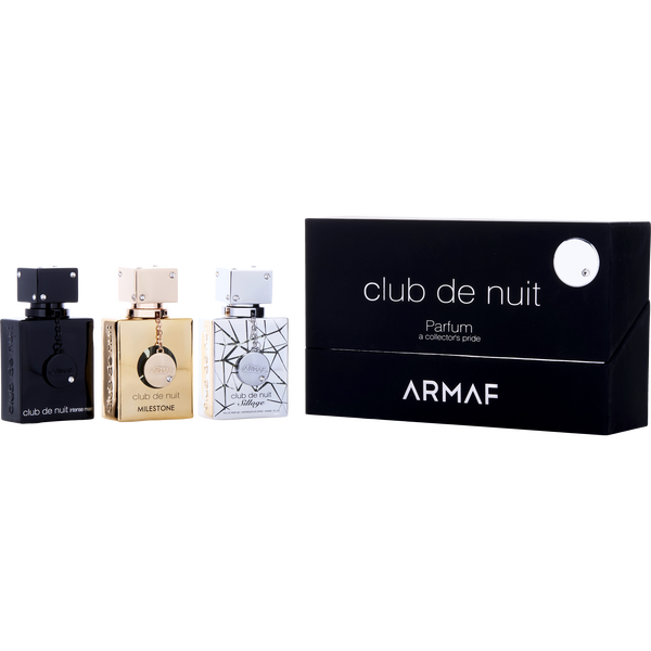 Armaf Variety by Armaf, 3 Piece Variety With Club De Nuit Intense & Club De Nuit Sillage & Club De Nuit Milestone And All Are Eau De Parfum Spray 1 oz