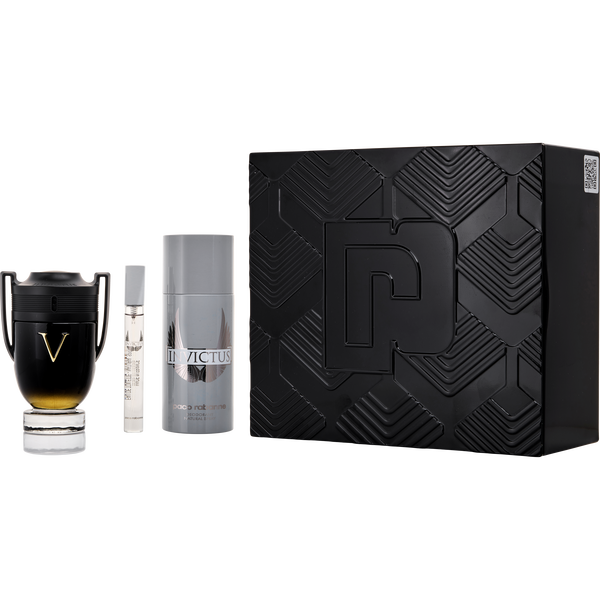 Invictus Victory by Paco Rabanne, Eau De Parfum Extreme Spray 3.4 oz & Deodorant Spray 5 oz & Eau De Toilette Spray 0.34 oz Mini, image 1 of 2
