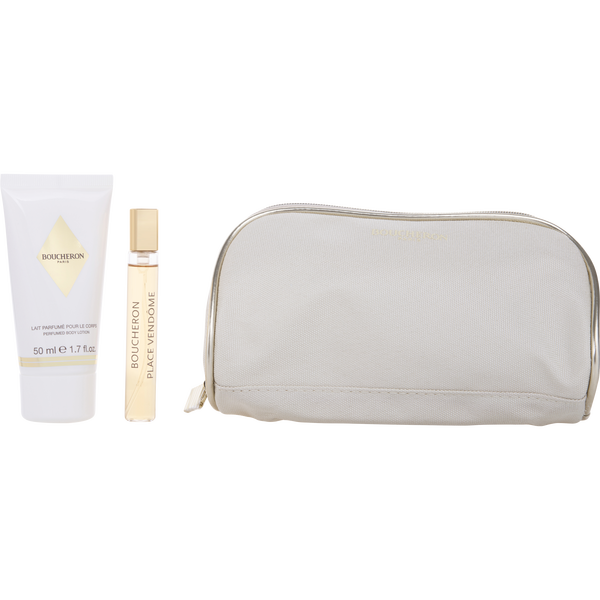 Boucheron Place Vendome by Boucheron, Eau De Parfum Spray 0.25 oz & Body Cream 1.7 oz & Pouch