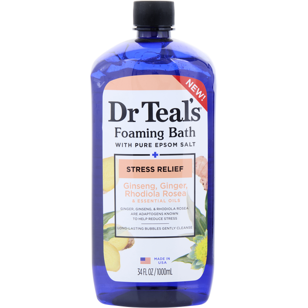 Dr. Teal's by Dr. Teal's, Foaming Bath With Pure Epsom Salt Stress Relief Essential Oils 1000ml/34oz