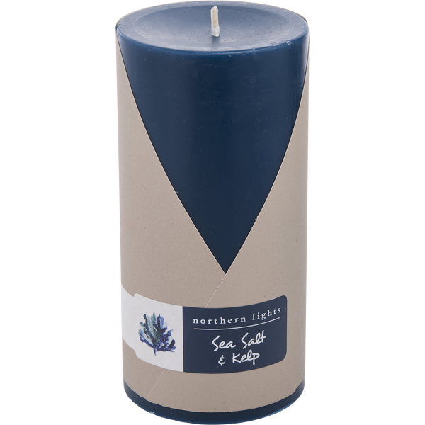 Sea Salt & Kelp by Northern Lights, One Pillar Candle. 3x6 Inch - Burns 100 Hours