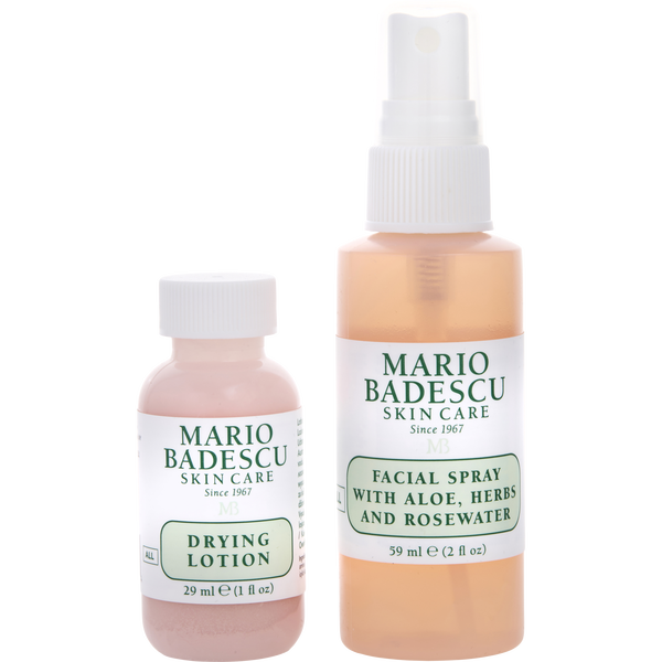Mario Badescu by Mario Badescu, Grab And Go Set: Drying Lotion 29ml/1oz + Facial Spray With Aloe, Herbs And Rosewater 59ml/2oz --2pcs