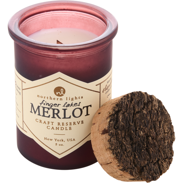 Reserve Spirit Finger Lakes Merlot by Northern Lights, Spirit Jar Candle 5 oz. - Burns 35 Hours