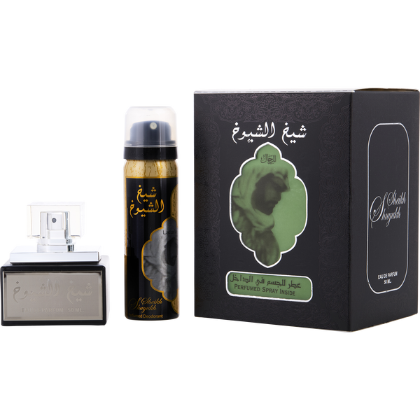 Lattafa Sheikh Al Shuyukh by Lattafa, Eau De Parfum Spray 1.7 oz & Deodorant Spray 1.7 oz (Black Edition)