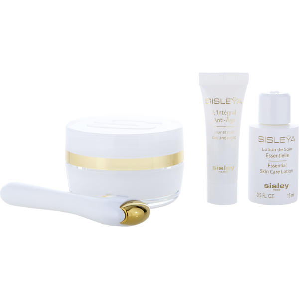 Sisley by Sisley, Sisleya L'Integral Anti-Age Eye And Lip Contour Cream Discovery Set: Sisleya L'Integral Anti-Age Eye And Lip Contour Cream 15ml + Sisleya Essential Skin Care Lotion 15ml + L'Intégral Anti-Age 4ml + Massage Tool --4pcs