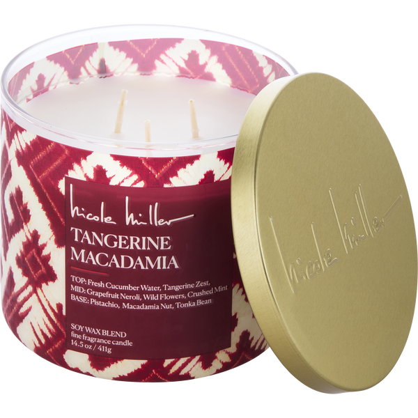 Nicole Miller Tangerine Macadamia by Nicole Miller, Soy Wax Blend Candle 14.5 oz