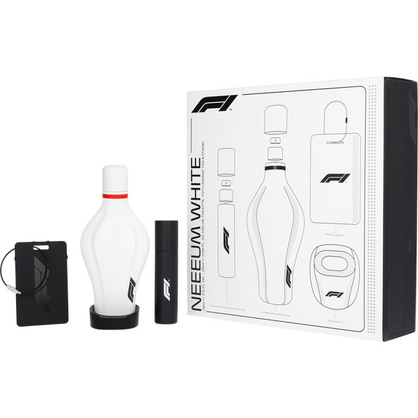 Formula 1 Neeeum White by Formula 1, Set-Eau De Toilette Spray 2.5 oz & Eau De Toilette Spray 0.5 oz & Metal Luggage Tag