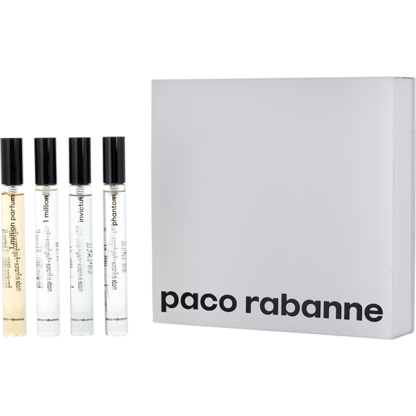 Paco Rabanne Variety by Paco Rabanne, 4 Piece Mens Mini Variety With 1 Million Parfum & 1 Million Eau De Toilette & Phantom & Invictus And All Are 0.34 oz Minis, image 1 of 2