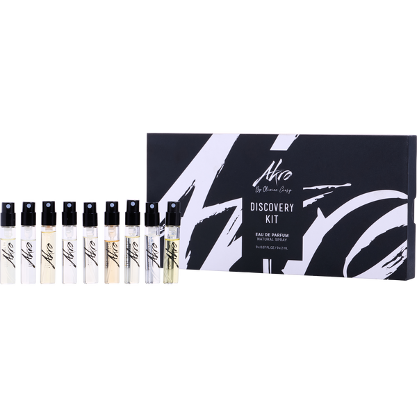 Akro Variety by Akro, 9 Piece Discovery Kit With Awake & Bake & Dark & East & Haze & Infuse & Rise & Smile & Smoke And All Are Eau De Parfum Spray Vials