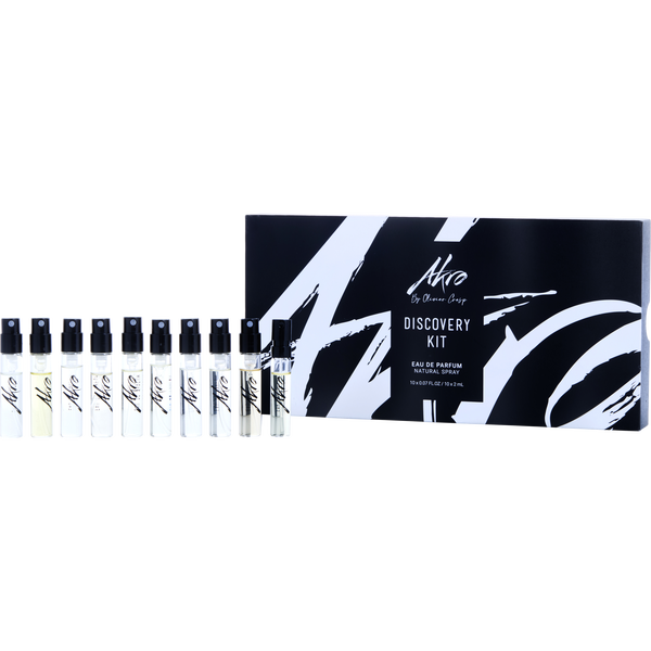 Akro Variety by Akro, 10 Piece Discovery Kit With Awake & Bake & Dark & East & Glow & Haze & Infuse & Rise & Smile & Smoke And All Are Eau De Parfum Spray Vials