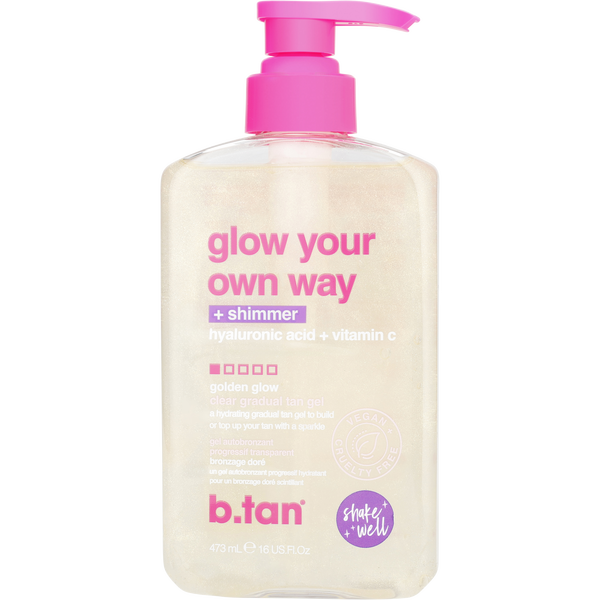 B.Tan by B.Tan, Clear Self Tan Gel - Glow Your Own Way Shimmer 473ml/16oz