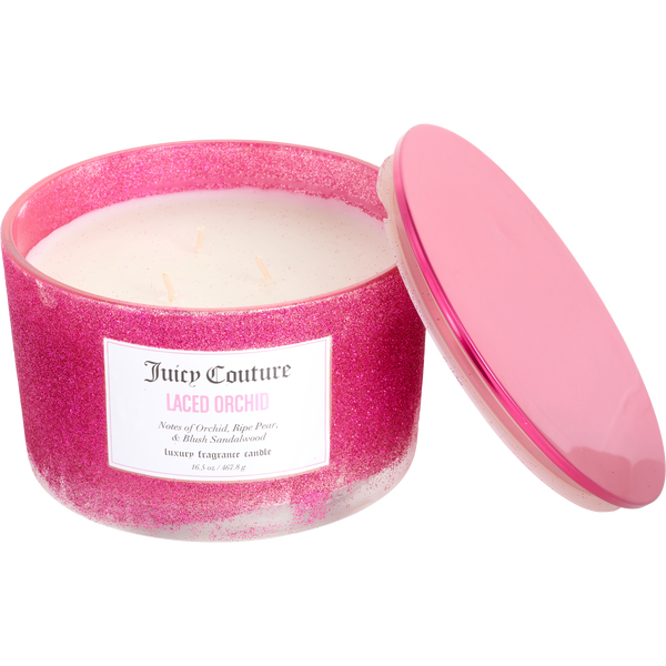Juicy Couture Laced Orchid by Juicy Couture, Glitter Candle 16.5 oz