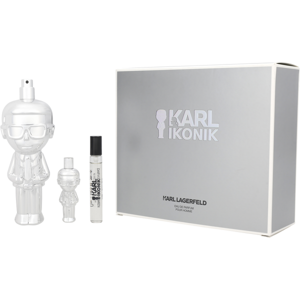 Karl Lagerfeld Ikonik by Karl Lagerfeld, Eau De Parfum Spray 3.4 oz & Eau De Parfum Spray 0.25 oz Mini & Eau De Parfum 0.15 oz Mini, image 1 of 2