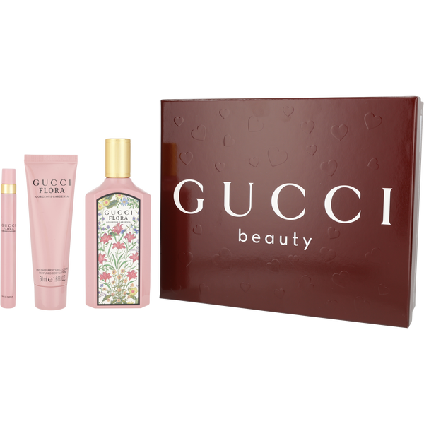 Gucci Flora Gorgeous Gardenia by Gucci, Eau De Parfum Spray 3.3 oz & Body Lotion 1.6 oz & Eau De Parfum Spray 0.33 oz Mini, image 1 of 2