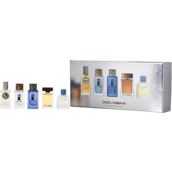 Dolce & Gabbana Variety by Dolce & Gabbana, 5 Piece Mens Mini Variety With The One Eau De Toilette & Light Blue Eau De Toilette & K Eau De Parfum & K Eau De Toilette & Devotion And All Are Minis, image 1 of 2
