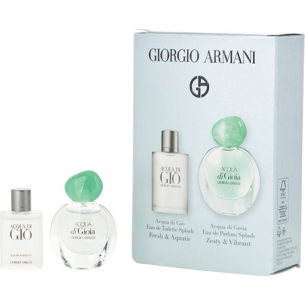 Giorgio Armani Variety by Giorgio Armani, Must Haves Set With Acqua Di Gio Eau De Toilette Splash & Acqua Di Gioia Eau De Parfum Splash And Both Are 0.17 oz Minis, image 1 of 2