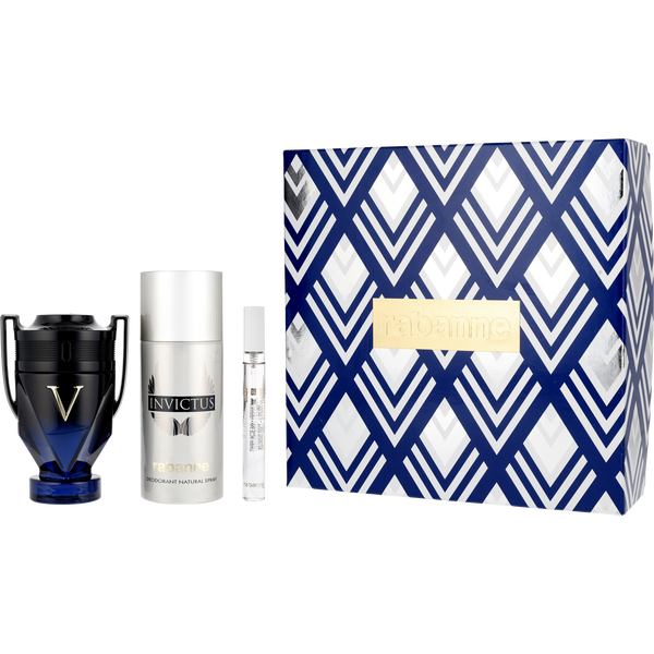 Invictus Victory Elixir by Paco Rabanne, Parfum Intense Spray 3.4 oz & Deodorant Spray 5.1 oz & Parfum Spray 0.34 oz Mini, image 1 of 2