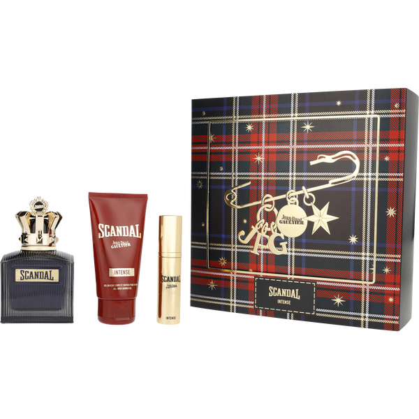 Jean Paul Gaultier Scandal Intense Pour Homme by Jean Paul Gaultier, Eau De Parfum Intense Spray 3.4 oz & Shower Gel 2.5 oz & Eau De Parfum Spray 0.33 oz Mini, image 1 of 2