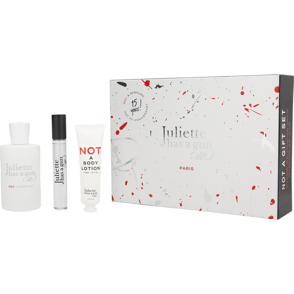 Not A Perfume by Juliette Has A Gun, Eau De Parfum Spray 3.3 oz & Body Lotion 1 oz & Eau De Parfum Travel Spray 0.25 oz Mini, image 1 of 2