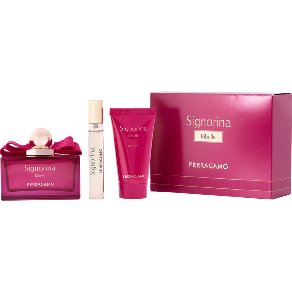 Signorina Ribelle by Signorina, Set-Eau De Parfum Spray 3.4 oz & Body Lotion 1.7 oz & Eau De Parfum Spray 0.5 oz Mini, image 1 of 2