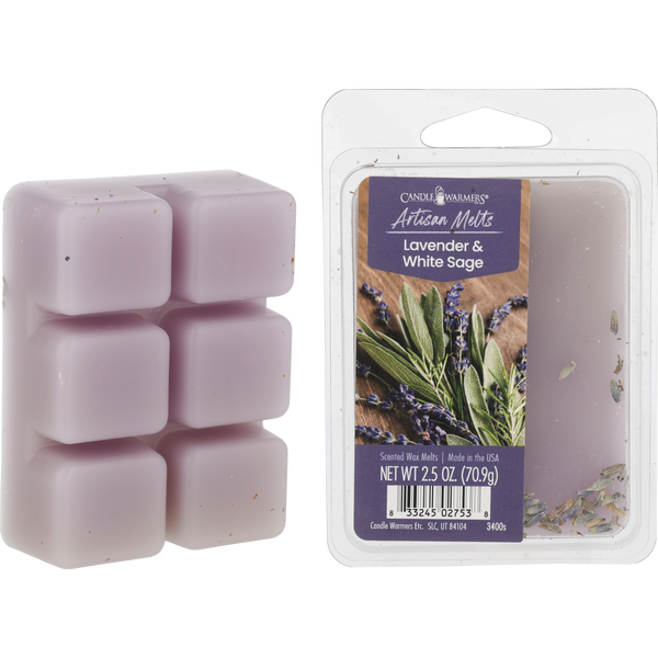 Candle Warmers Lavender & White Sage by Candle Warmers, Soy Blend Wax Melts (Artisan Collection) 2.5 oz